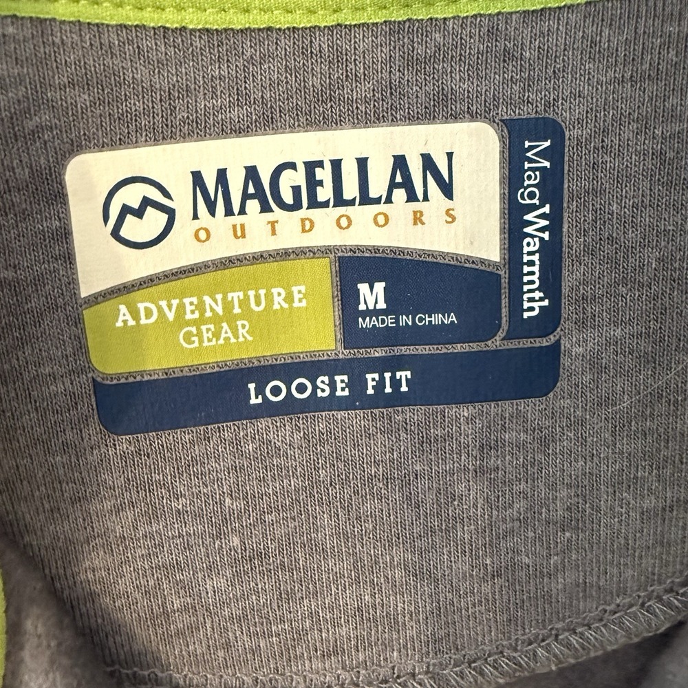 Magellan Men's Loose Fit Gray Quarter Zip Fleece Pullover Jacket M - Picture 4 of 9